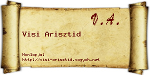 Visi Arisztid névjegykártya